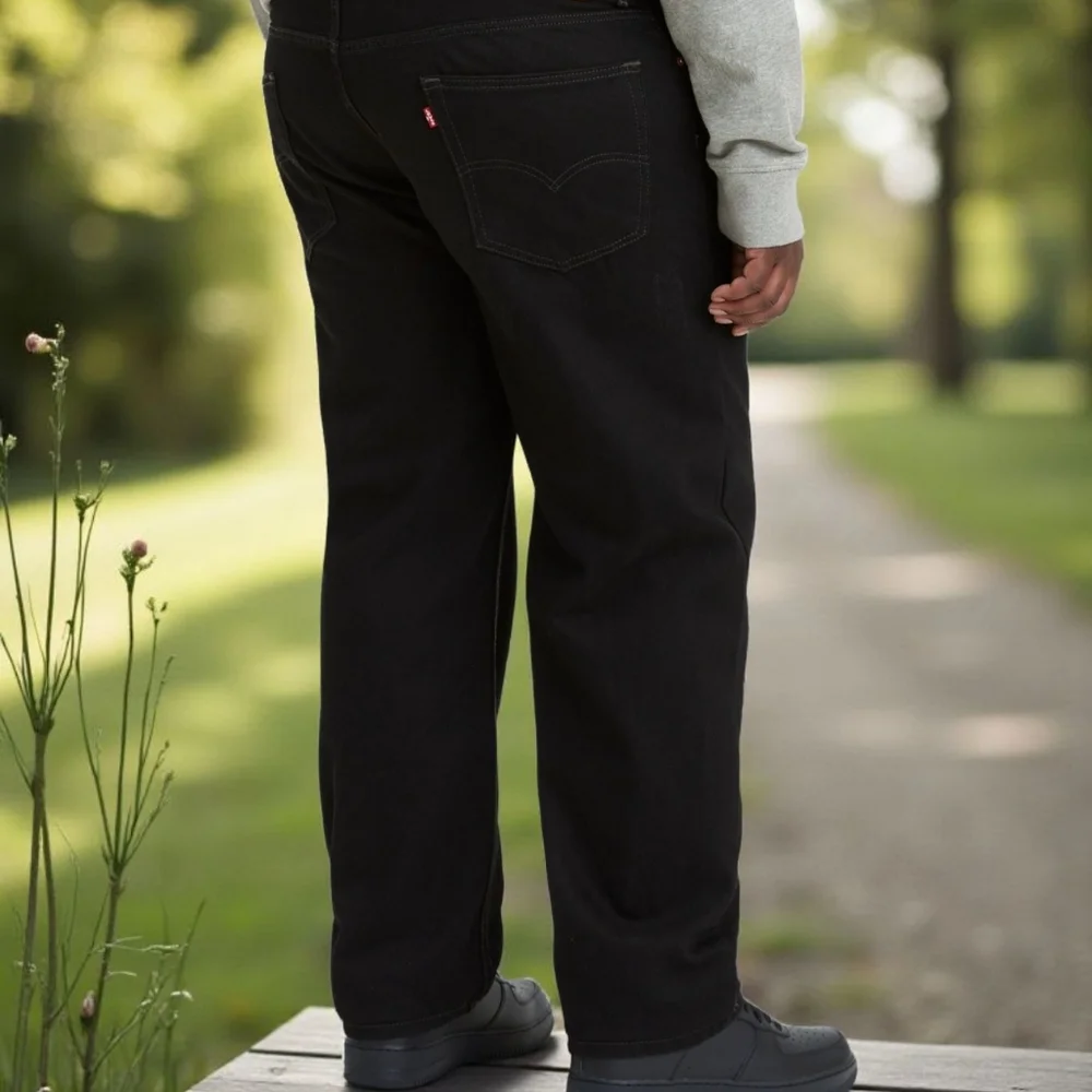 Levi's Men's 550 Relaxed Mid Rise Relaxed Fit Tapered Leg Jeans Black 46 X 30 - Picture 1 of 7